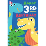 Age 3 Birthday Card - Dinosaurs