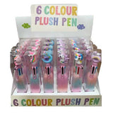 6 Colour Plush Pen - Assorted