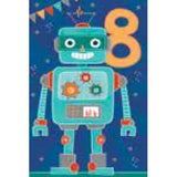 Age 8 Robot Birthday Card