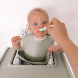 All 4 Ella - Silicone Catch Bib & Spoon Set - Olive