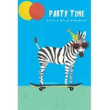 Birthday Card - Zebra - Party Time