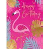 Happy Birthday Mini Card - Flamingo