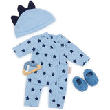 Lullababy - 14" Doll Outfit - Blue Star Oneies with Shoes