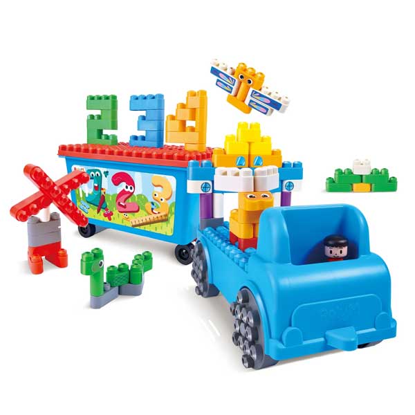 Hape PolyM Building Blocks Count Play Tow Truck – Yellow Zebra