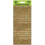 Gold Numbers Sticker Sheet