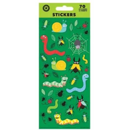 Worms & Bugs Sticker Sheet – Yellow Zebra