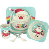 Christmas - 5 Piece Santa Bamboo Plate & Cup Set