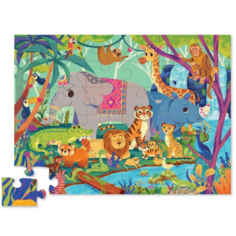 Crocodile Creek 36 Piece Floor Puzzle In The Jungle Yellow Zebra
