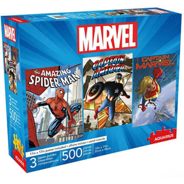 500 Piece Marvel - 3 Puzzle Set