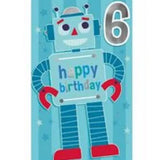 Age 6 Robot Birthday Card