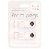 All 4 Ella - Pram Pegs 2 Pack - White