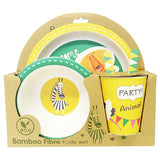 Bamboo Round Kids Plate Set - Lion