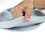 Bumkins - Silicone Grip Dish - Grey