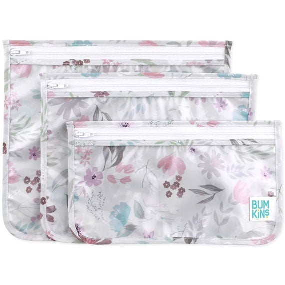 Bumkins - Clear Travel Bag 3 Pack - Floral