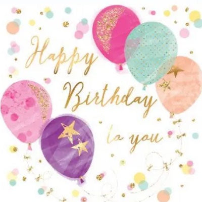 Sparkle Balloons Birthday Card