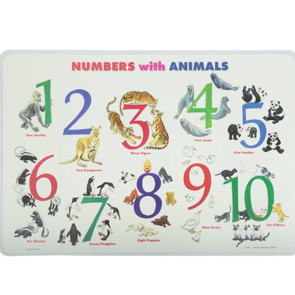 Learning Placemat - Numbers With Animals