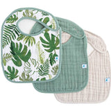 Muslin Classic Bib 3 Pack - Tropical Leaf