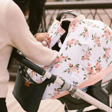 Muslin Car Seat Canopy - Water Colour Roses