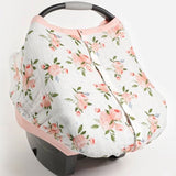 Muslin Car Seat Canopy - Water Colour Roses