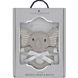 Jersey Swaddle & Rattle - Mason The Elephant