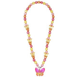 Pink Poppy - Rainbow Butterfly Necklace