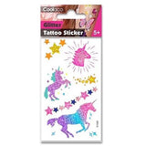 Glitter Tattoo Stickers - Stars & Unicorn