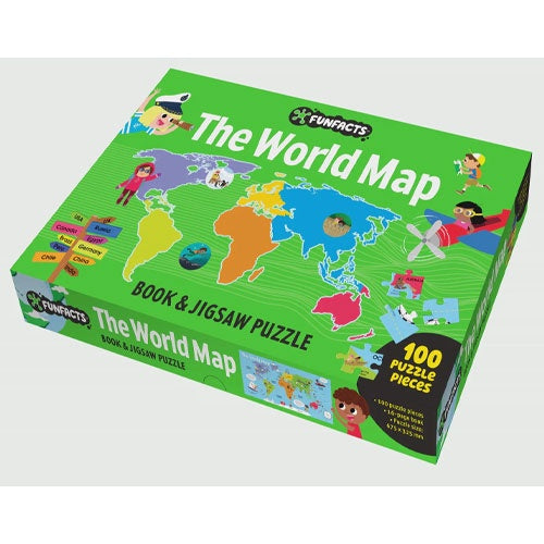 Fun Facts - The World Map - Book & Jigsaw Puzzle