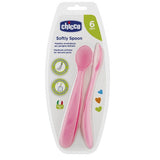 Chicco - Soft Silicone Spoon - 2 Pack Pink