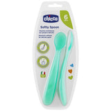 Chicco - Soft Silicone Spoon - 2 Pack Teal