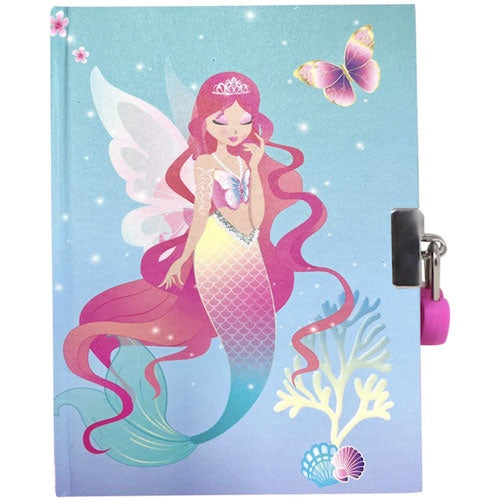 Pink Poppy - Strawberry Scented Lockable Diary - Shimmering Mermaid