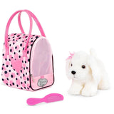 Pucci Pups - Pink Polka Dot Print Bag & Maltese Pup